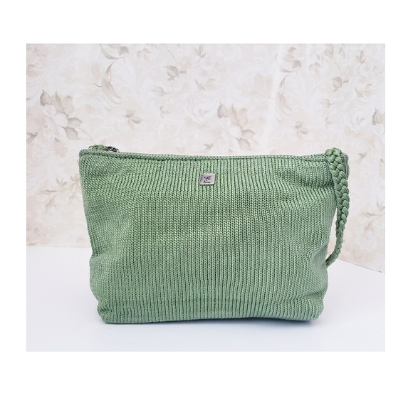 Lina Handbags - Lina Green Knitted Zip Up Purse